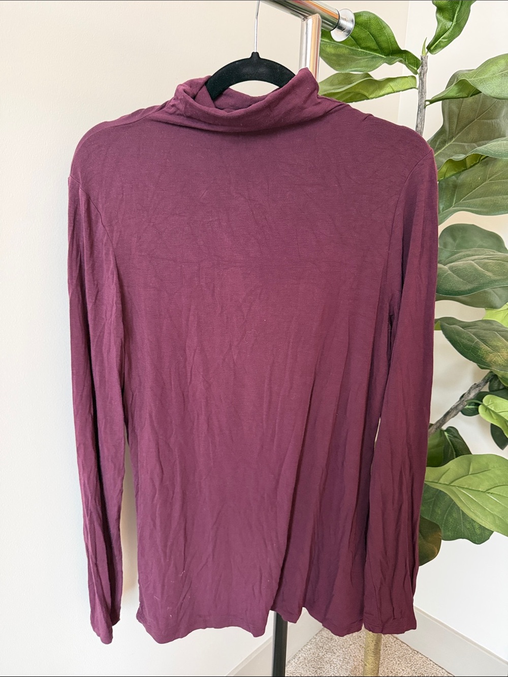 Halogen Long Sleeve Turtleneck Top - Plum